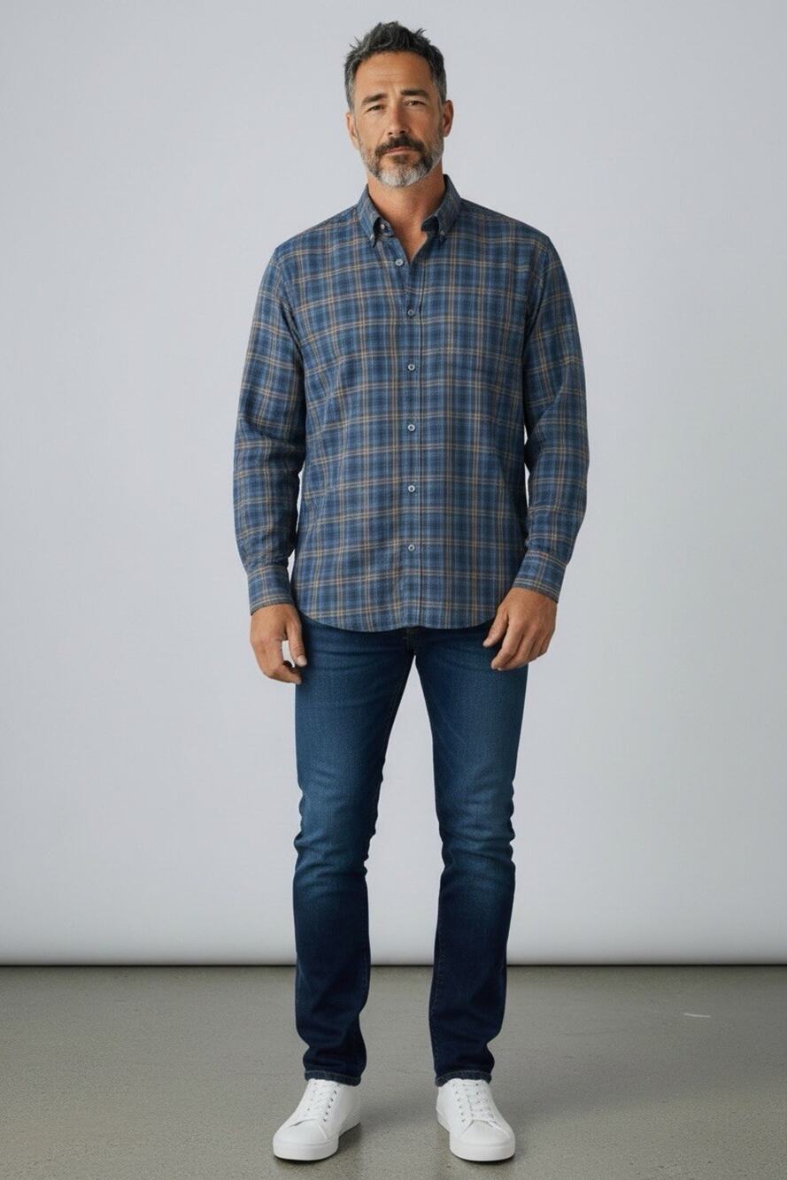 UNTUCKit Welch Check Long Sleeve Mens Casual Wrinkle Free Shirt XL